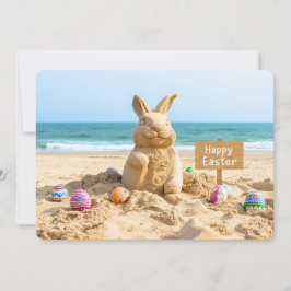 Easter Bunny Sand Sculpture on the Beach シーズンカード