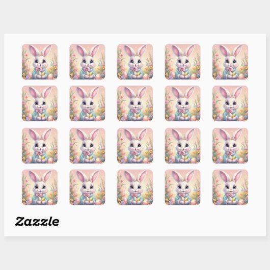 Easter Bunny Sheet of スクエアシール (シート)