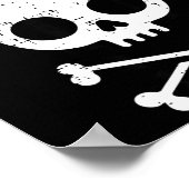 Easter Bunny Skull Cross Bones Rabbit Goth Men Boy ポスター (角)