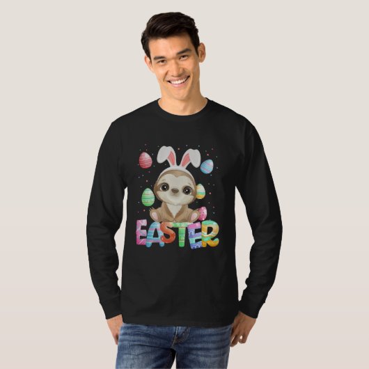 Easter Bunny Sloth   Easter Sloth Tシャツ (正面フル)
