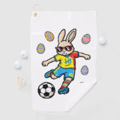 Easter Bunny Soccer Kick Rabbit Football Boys Kids ゴルフタオル (インサイチュ)