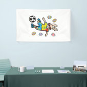 Easter Bunny Soccer Kick Rabbit Football Boys Kids 横断幕 (トレードショー)