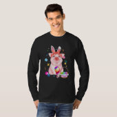 Easter Bunny Spring Pig bow Egg Hunting Basket col Tシャツ (正面フル)