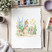 Easter Bunny Spring Wildflowers w Yellow Ribbons  シーズンカード