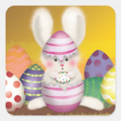 Easter Bunny Sticker スクエアシール (正面)