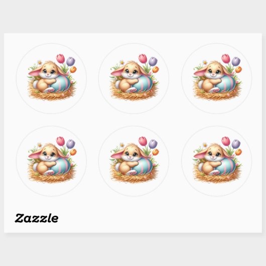 Easter Bunny Stickers ラウンドシール (シート)