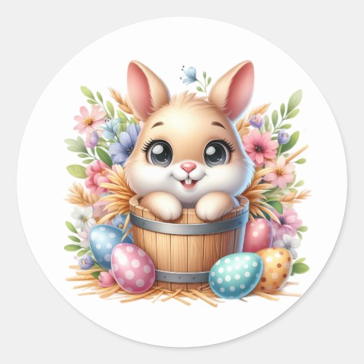 Easter Bunny Stickers ラウンドシール (正面)