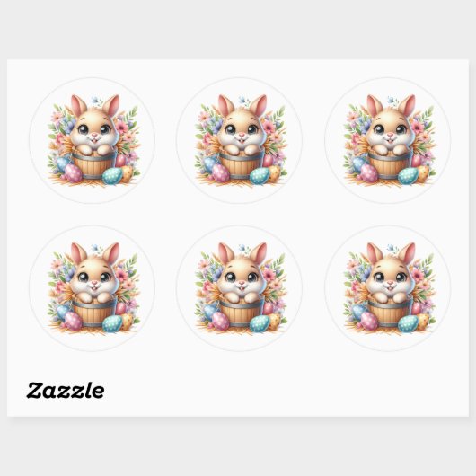 Easter Bunny Stickers ラウンドシール (シート)