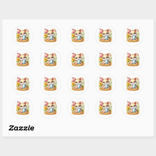 Easter Bunny Stickers ラウンドシール (シート)