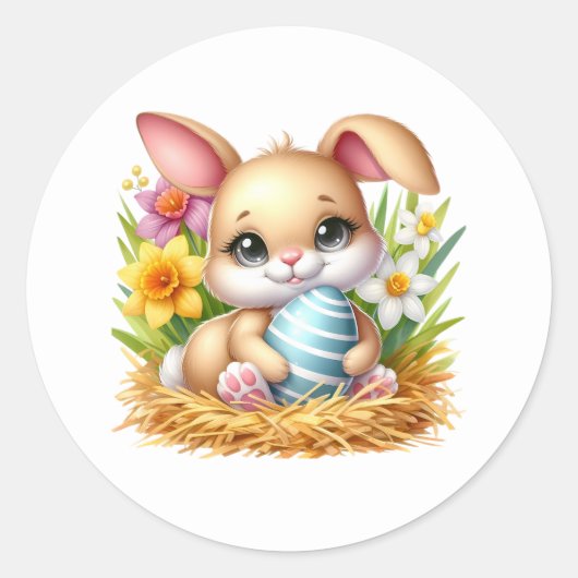 Easter Bunny Stickers ラウンドシール (正面)