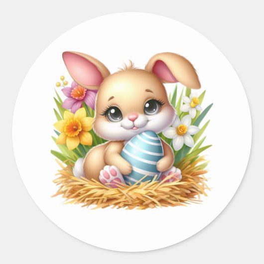 Easter Bunny Stickers ラウンドシール (正面)