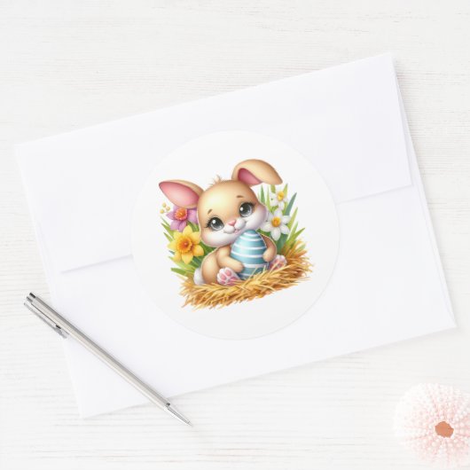 Easter Bunny Stickers ラウンドシール (封筒)