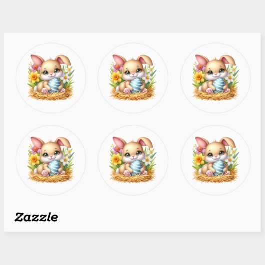 Easter Bunny Stickers ラウンドシール (シート)