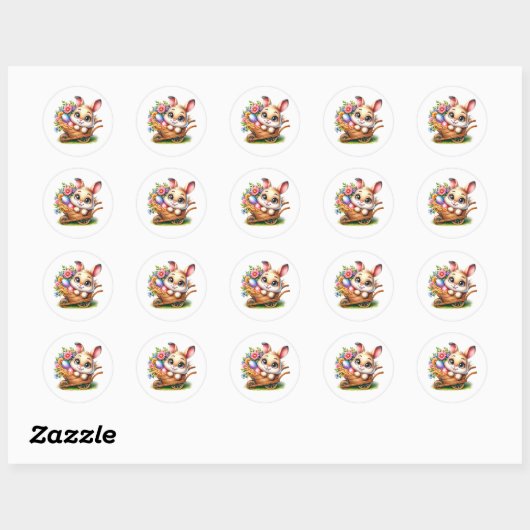 Easter Bunny Stickers ラウンドシール (シート)