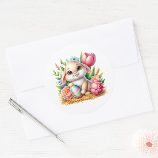 Easter Bunny Stickers ラウンドシール (封筒)