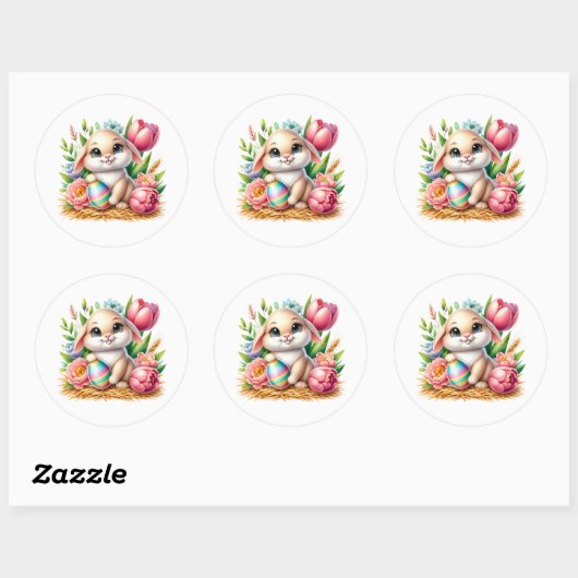 Easter Bunny Stickers ラウンドシール (シート)