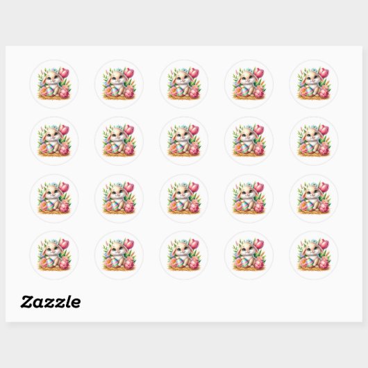 Easter Bunny Stickers ラウンドシール (シート)