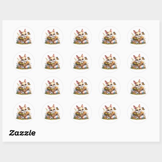 Easter Bunny Stickers ラウンドシール (シート)