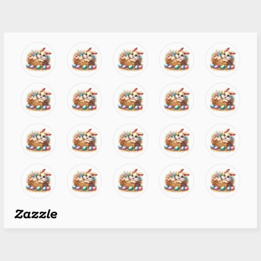 Easter Bunny Stickers ラウンドシール (シート)
