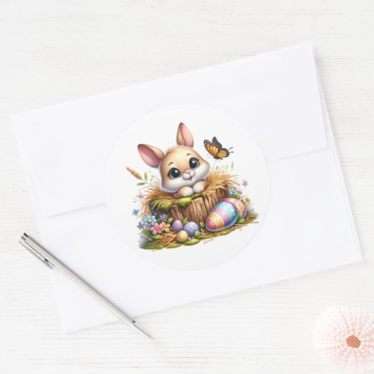 Easter Bunny Stickers ラウンドシール (封筒)