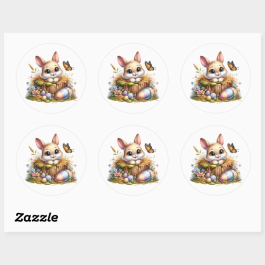 Easter Bunny Stickers ラウンドシール (シート)