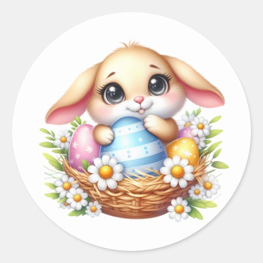 Easter Bunny Stickers ラウンドシール (正面)