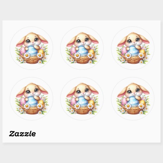 Easter Bunny Stickers ラウンドシール (シート)