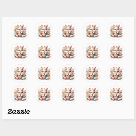 Easter Bunny Stickers ラウンドシール (シート)