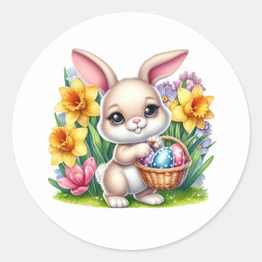 Easter Bunny Stickers ラウンドシール (正面)
