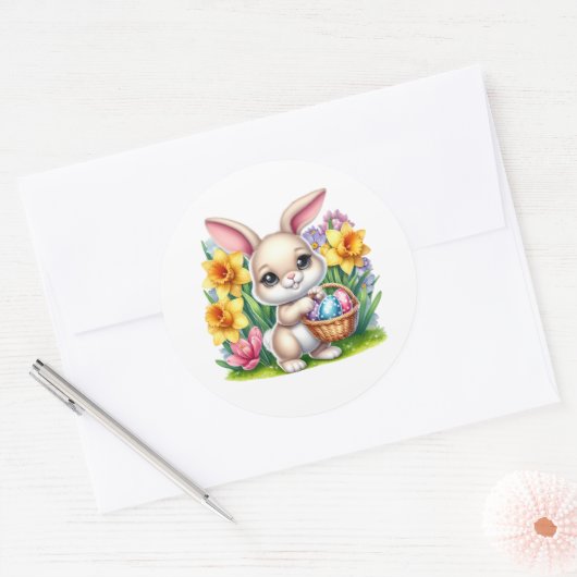 Easter Bunny Stickers ラウンドシール (封筒)