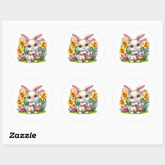 Easter Bunny Stickers ラウンドシール (シート)