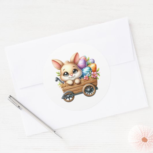 Easter Bunny Stickers ラウンドシール (封筒)