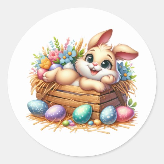 Easter Bunny Stickers ラウンドシール (正面)