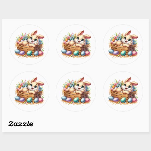 Easter Bunny Stickers ラウンドシール (シート)