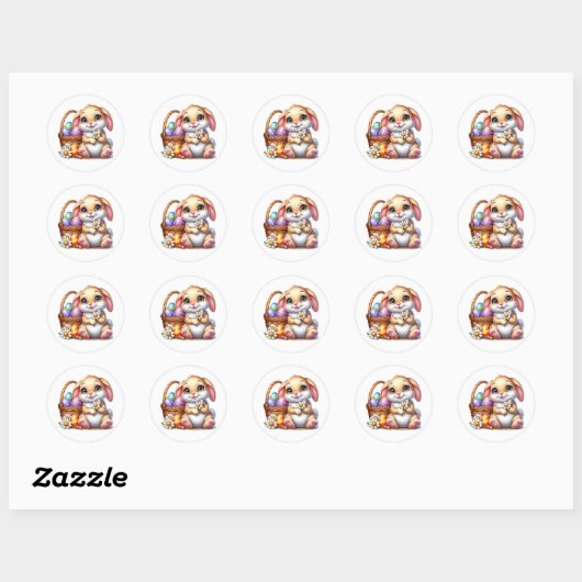 Easter Bunny Stickers ラウンドシール (シート)