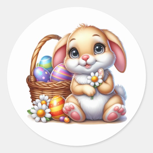Easter Bunny Stickers ラウンドシール (正面)