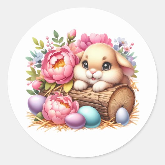 Easter Bunny Stickers ラウンドシール (正面)