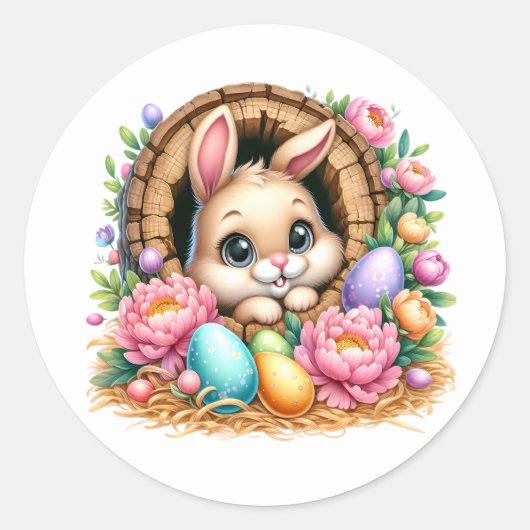 Easter Bunny Stickers ラウンドシール (正面)