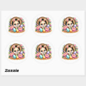 Easter Bunny Stickers ラウンドシール (シート)