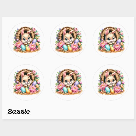 Easter Bunny Stickers ラウンドシール (シート)
