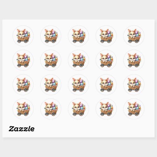 Easter Bunny Stickers ラウンドシール (シート)