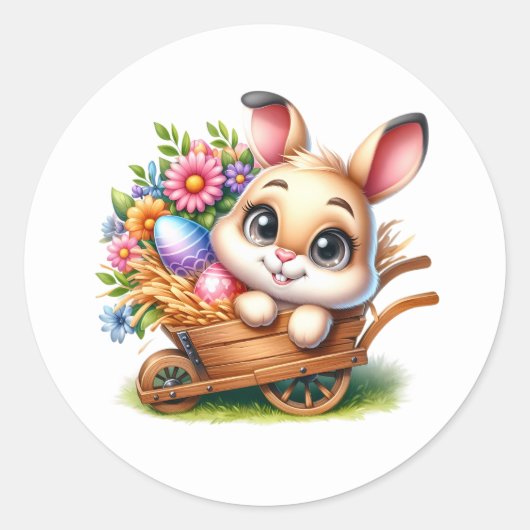 Easter Bunny Stickers ラウンドシール (正面)