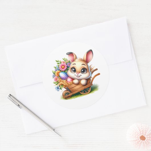 Easter Bunny Stickers ラウンドシール (封筒)