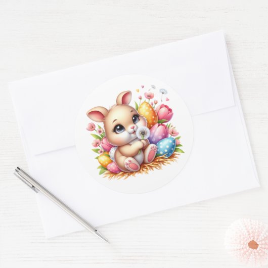 Easter Bunny Stickers ラウンドシール (封筒)