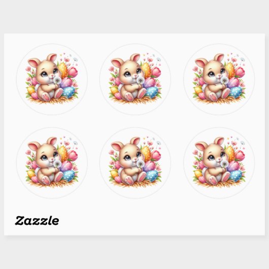 Easter Bunny Stickers ラウンドシール (シート)