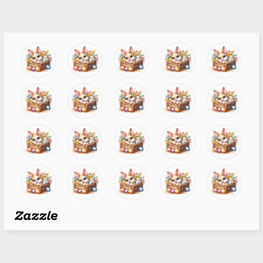 Easter Bunny Stickers ラウンドシール (シート)
