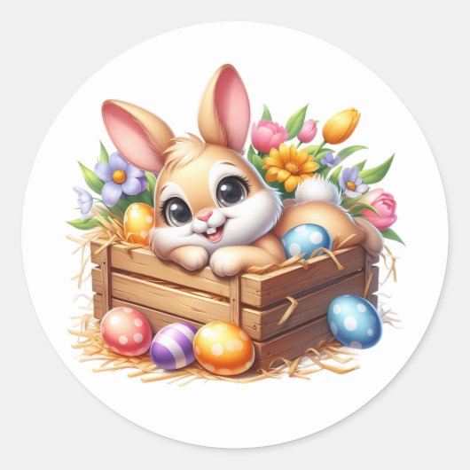 Easter Bunny Stickers ラウンドシール (正面)