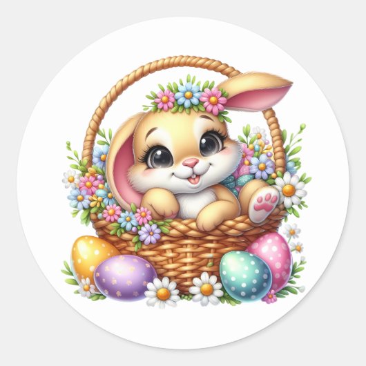Easter Bunny Stickers ラウンドシール (正面)