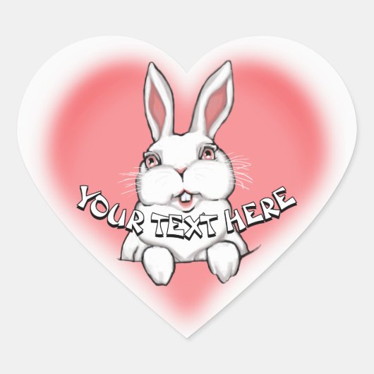 Easter Bunny Stickers Custom Easter Stickers ハートシール (正面)