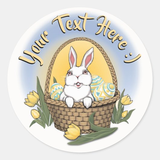 Easter Bunny Stickers Customized Easter Stickers ラウンドシール (正面)